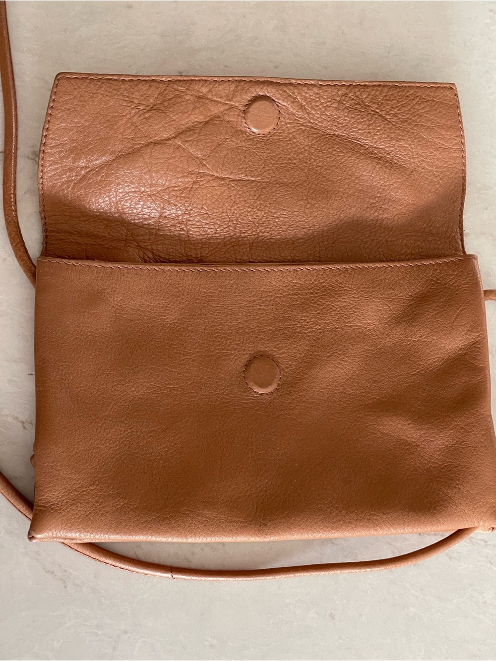 FREE PEOPLE Nicola Tan Leather Crossbody / Convertible Bag, GUC - Picture 3 of 15
